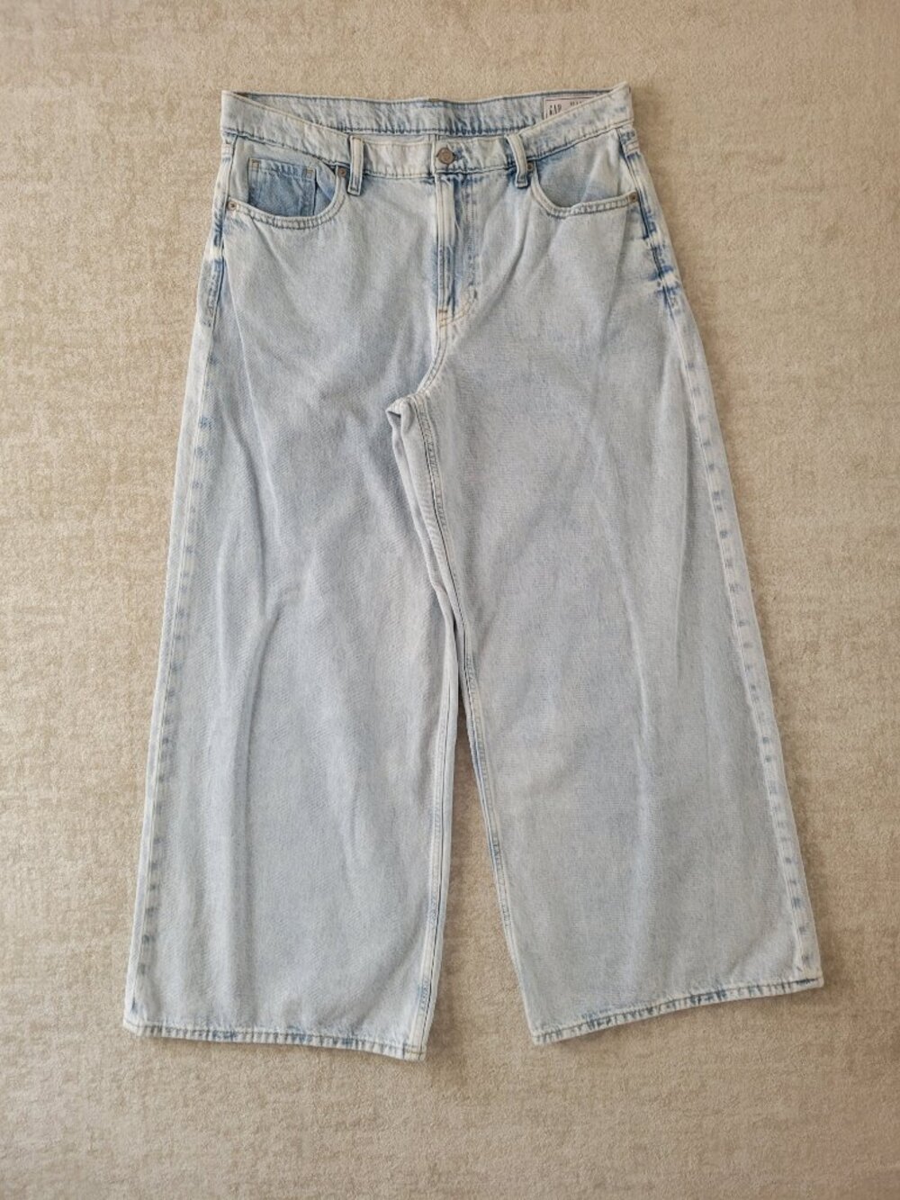 GAP Extra Baggy Low Rise UltraSoft Light Wash Denim Jeans Size 10R Womens Blue